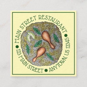 Indian Food Cuisine Restaurant Chicken Biryani Quadratische Visitenkarte