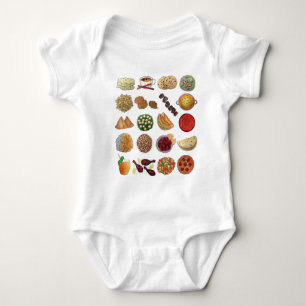 Indian Foods Geschirr Cuisine of India Illustratio Baby Strampler