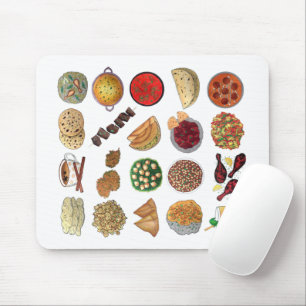 Indian Foods Geschirr Cuisine of India Illustratio Mousepad