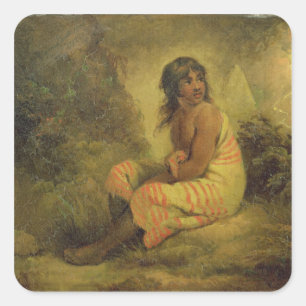 Indian Girl, 1793 Quadratischer Aufkleber