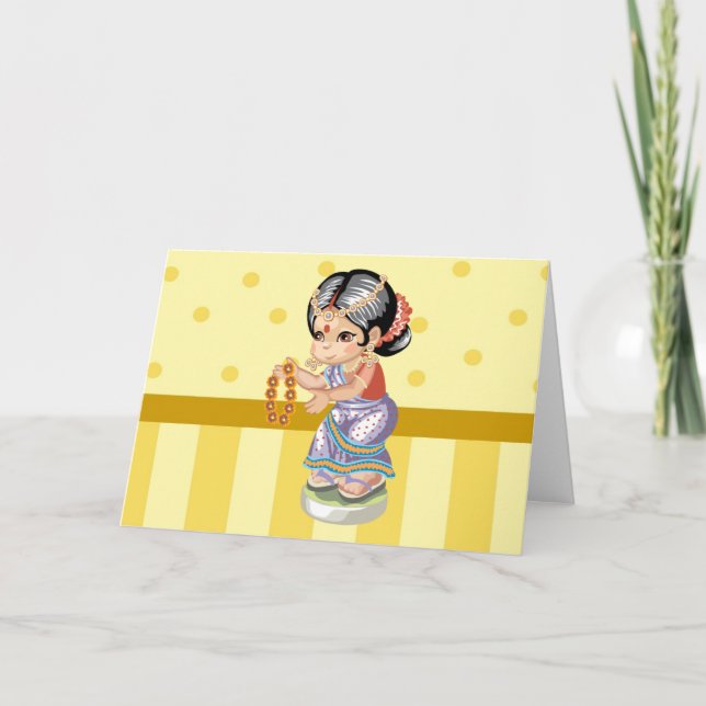 Indian Girl Grußkarte Karte (Vorderseite)