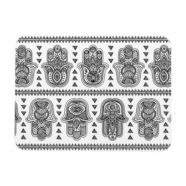 Indian Hand Drawn Hamsa Doodle Magnet (Horizontal)