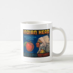 Indian Head Washington Äpfel Vintage-Anzeige Tasse