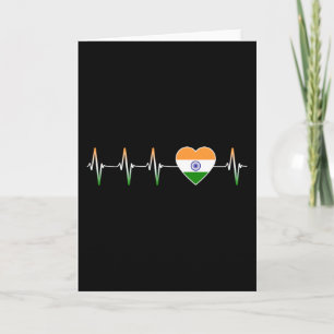 Indian Heartbeat I Liebe India Flag Herzenland Karte