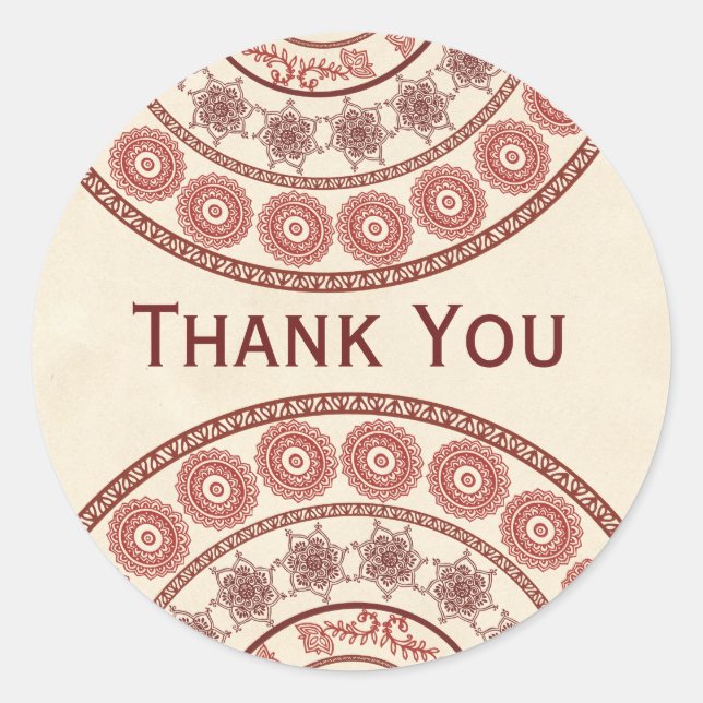 Indian Henna Mehndi Wedding Oval Sticker (Vorderseite)