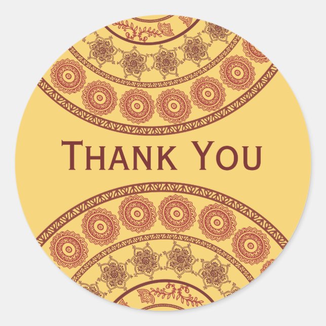 Indian Henna Mehndi Wedding Oval Sticker (Vorderseite)