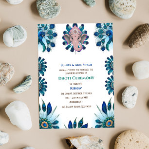 Indian Hindu Boy Dhoti Zeremonie Pancha Kattu Invi Einladung