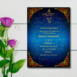 Indian Hindu Boy Dhoti Zeremonie Pancha Kattu Invi Einladung