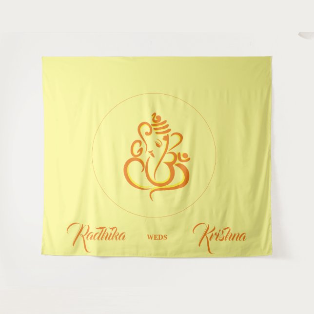 Indian Hindu Ganesha Wedding Wandteppich (Vorderseite (Horizontal))