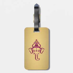 Indian Hindu God Ganesh /Ganesha Gold Maroon Gepäckanhänger