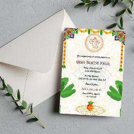 Indian Hindu Housewarming Griha Pravesh Einladung
