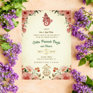 Indian Hindu Housewarming Griha Pravesh Einladung