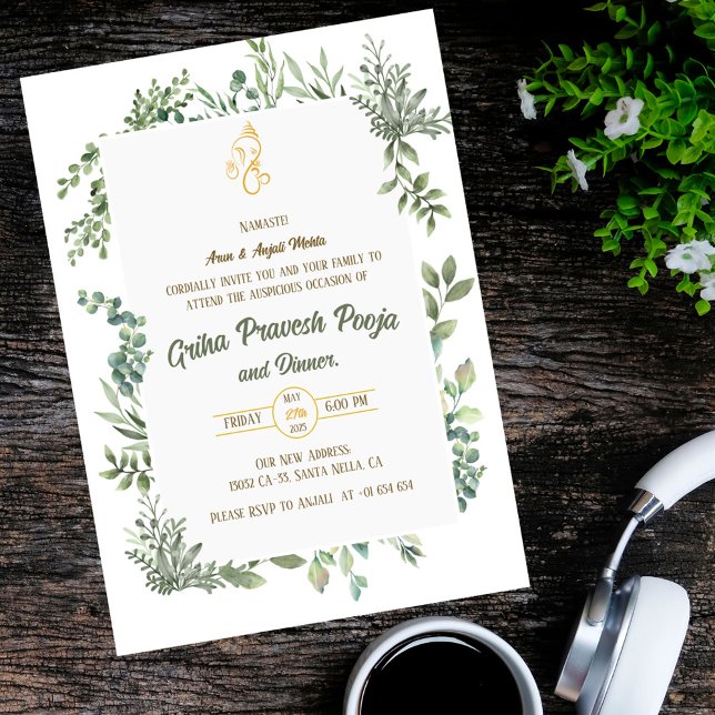 Indian Hindu Housewarming Griha Pravesh Einladung (Von Creator hochgeladen)