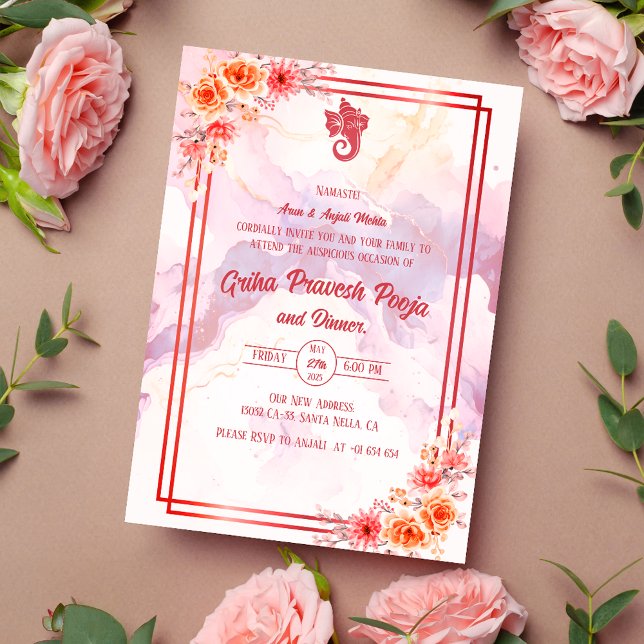 Indian Hindu Housewarming Griha Pravesh Einladung (Von Creator hochgeladen)