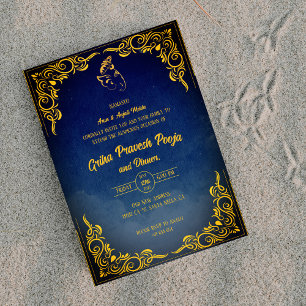 Indian Hindu Housewarming Griha Pravesh Einladung