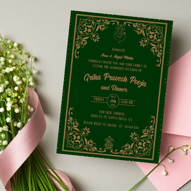 Indian Hindu Housewarming Griha Pravesh Einladung (Von Creator hochgeladen)