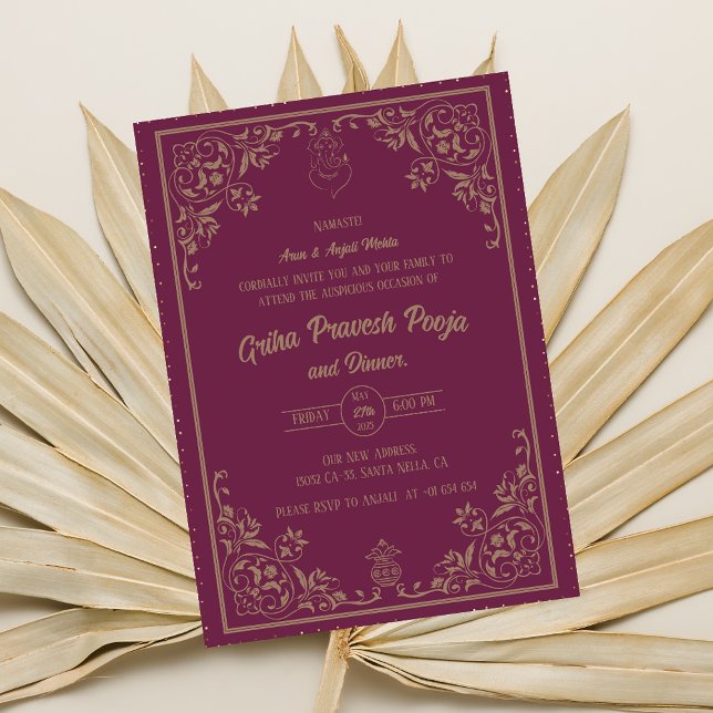 Indian Hindu Housewarming Griha Pravesh Einladung (Von Creator hochgeladen)