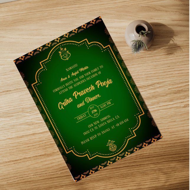 Indian Hindu Housewarming Griha Pravesh Einladung (Von Creator hochgeladen)