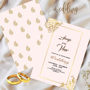 Indian Hindu Peacock Wedding Einladung