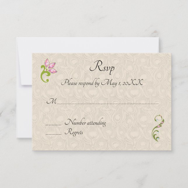 Indian Hindu Peacock Wedding Invasion uAwg RSVP Karte (Vorderseite)