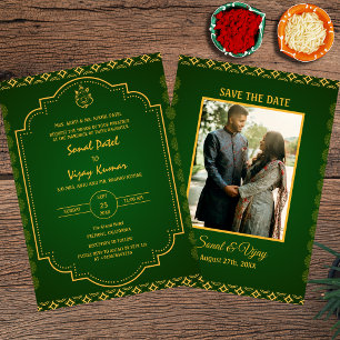 Indian Hindu Wedding Custom Foto Ganesha Logo Einladung