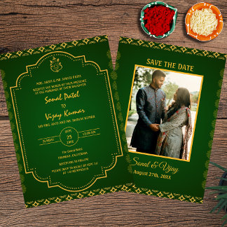 Indian Hindu Wedding Custom Foto Ganesha Logo Einladung