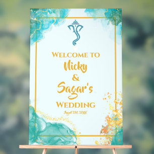 Indian Hindu Wedding Welcome Acrylic Signs Acrylschild
