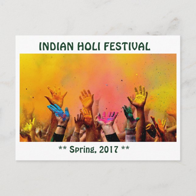 INDIAN HOLI FESTIVAL POSTKARTE (Vorderseite)
