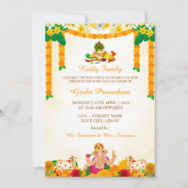 Indian Housewärming Invasioncard, Gruha Pravesh Einladung