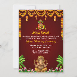 Indian Housewarming Invitation Card, Grah Pravesh Einladung