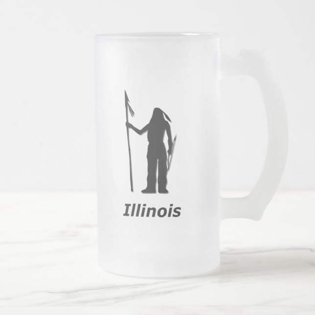 Indian Illinois Mattglas Bierglas (Rechts)