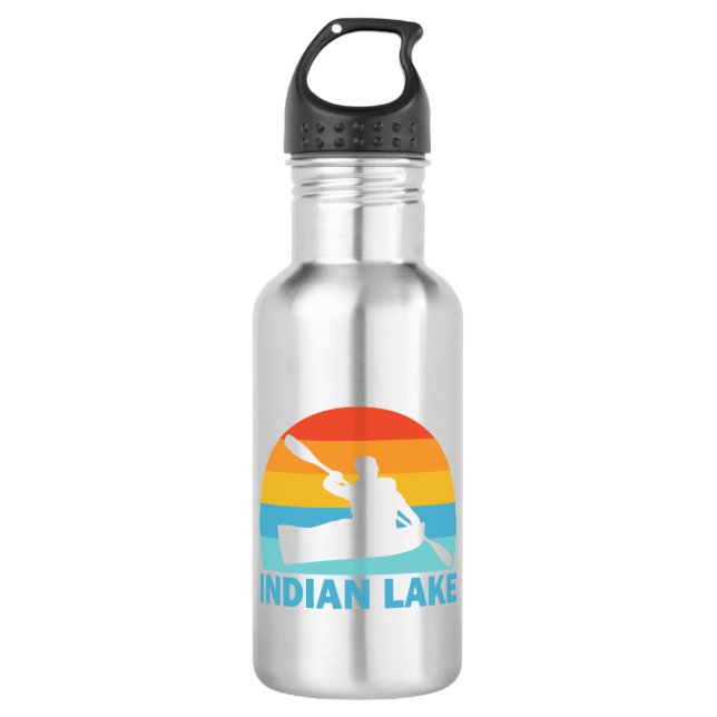 Indian Lake New York Kayak Edelstahlflasche (Vorderseite)