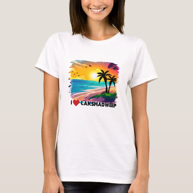 Indian Lakshadweep Beach Vacation T-Shirt, India V T-Shirt (Vorderseite)