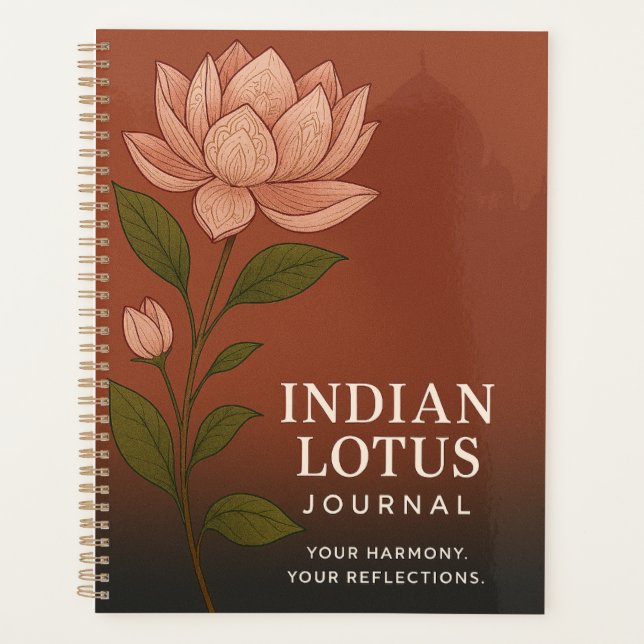Indian Lotus Journal: Nature-Inspired Notebook for Planer (Vorderseite)
