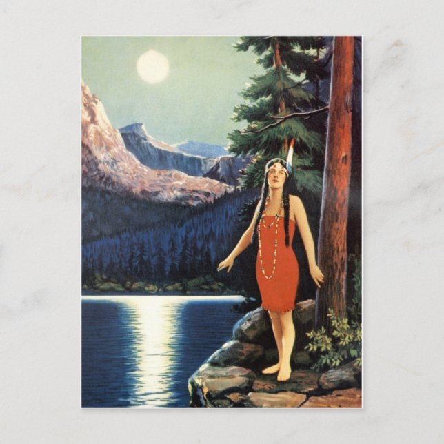 Indian Maidens 1920s Calendar Girls Postcard Postkarte (Vorderseite)