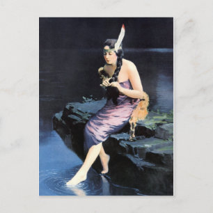 Indian Maidens Calendar Girls Postcard Postkarte