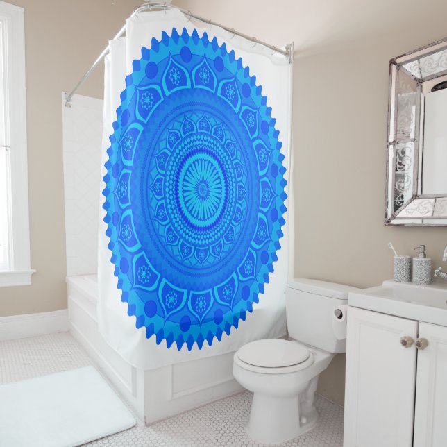 Indian Mandala Blue Duschvorhang (Beispiel)