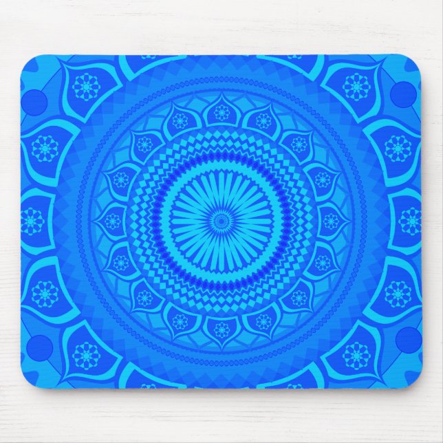 Indian Mandala Blue Mousepad (Vorne)