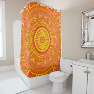 Indian mandala Orange Duschvorhang