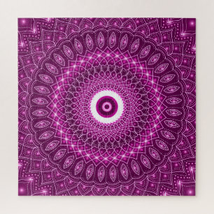 Indian Mandala pink Moderne Moderne Stilvolle Yoga Puzzle