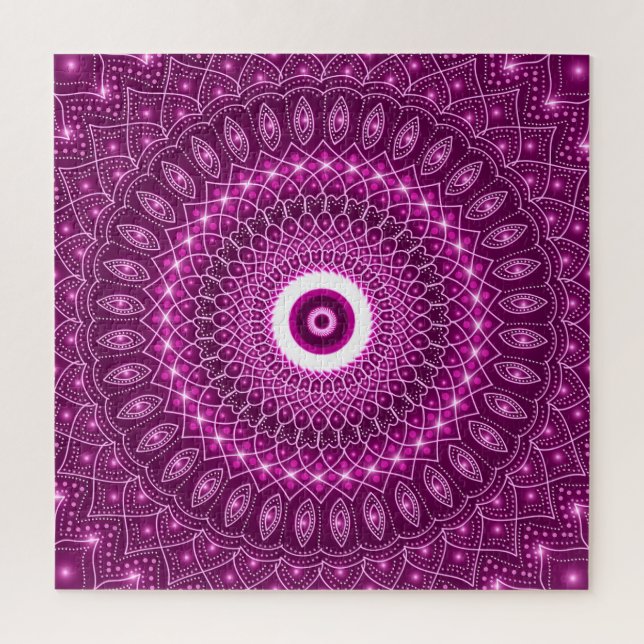 Indian Mandala pink Moderne Moderne Stilvolle Yoga Puzzle (Vertikal)