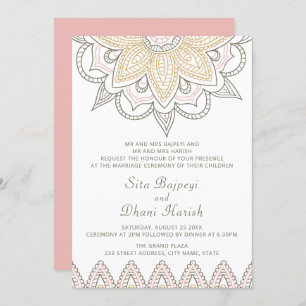 Indian Mehndi Hindu Elegant Hochzeit hoch entwicke Einladung