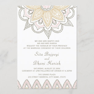 Indian Mehndi Hindu Elegant Hochzeit hoch entwicke Einladung