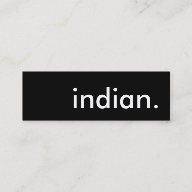 Indian. Mini Visitenkarte (Vorderseite)