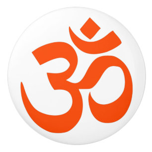 Indian Om Symbol Keramikknauf