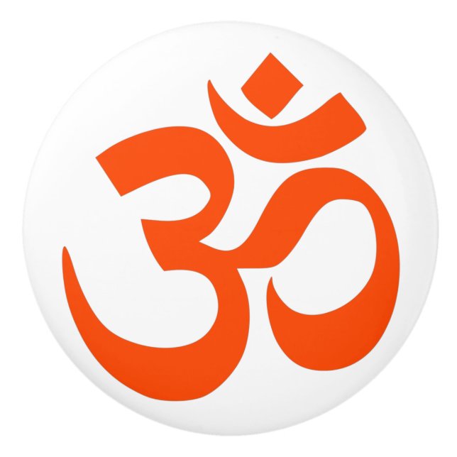 Indian Om Symbol Keramikknauf (Vorderseite)