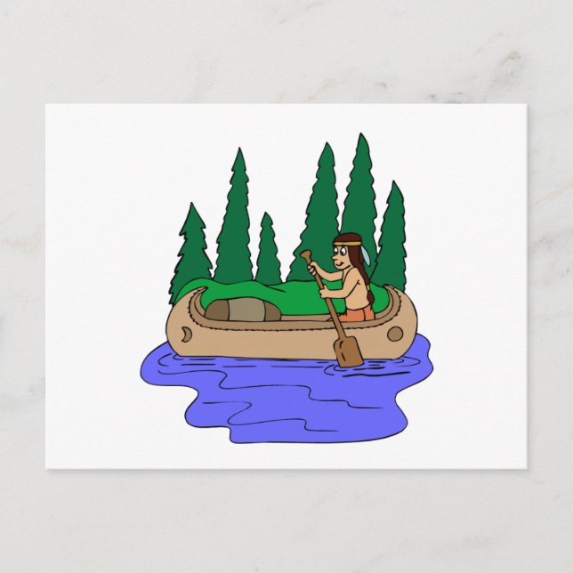Indian Paddles Canoe Postkarte (Vorderseite)