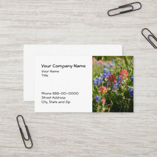 Indian Paintbrush Bluebonnet Business Card Visitenkarte