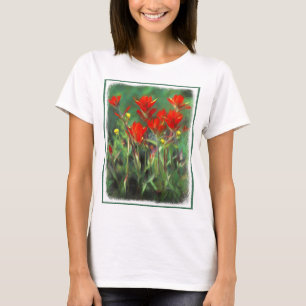 Indian Paintbrush Gemälde - Originale Blumenkunst T-Shirt