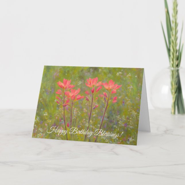 Indian Paintbrush Wildblumen Faith Birthday Card Karte (Vorderseite)